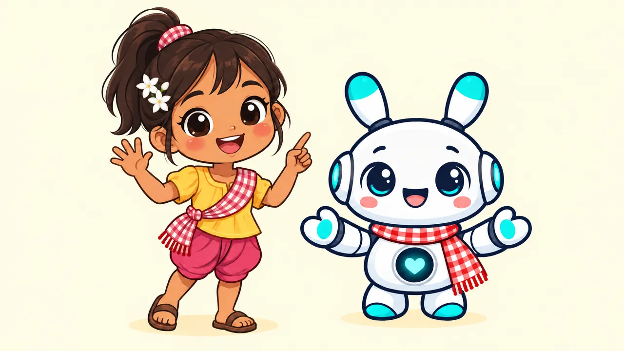 Mali and Robot waving